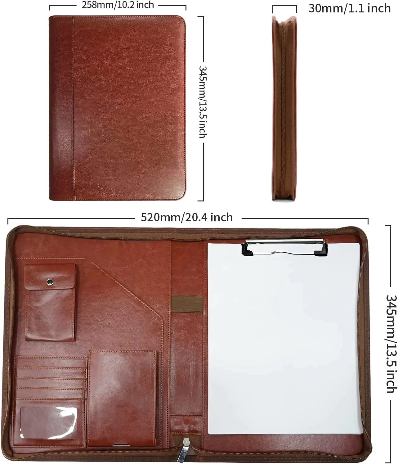 Multifunctional A4 Conference Folder Business Stationery Folder Leather Contract File