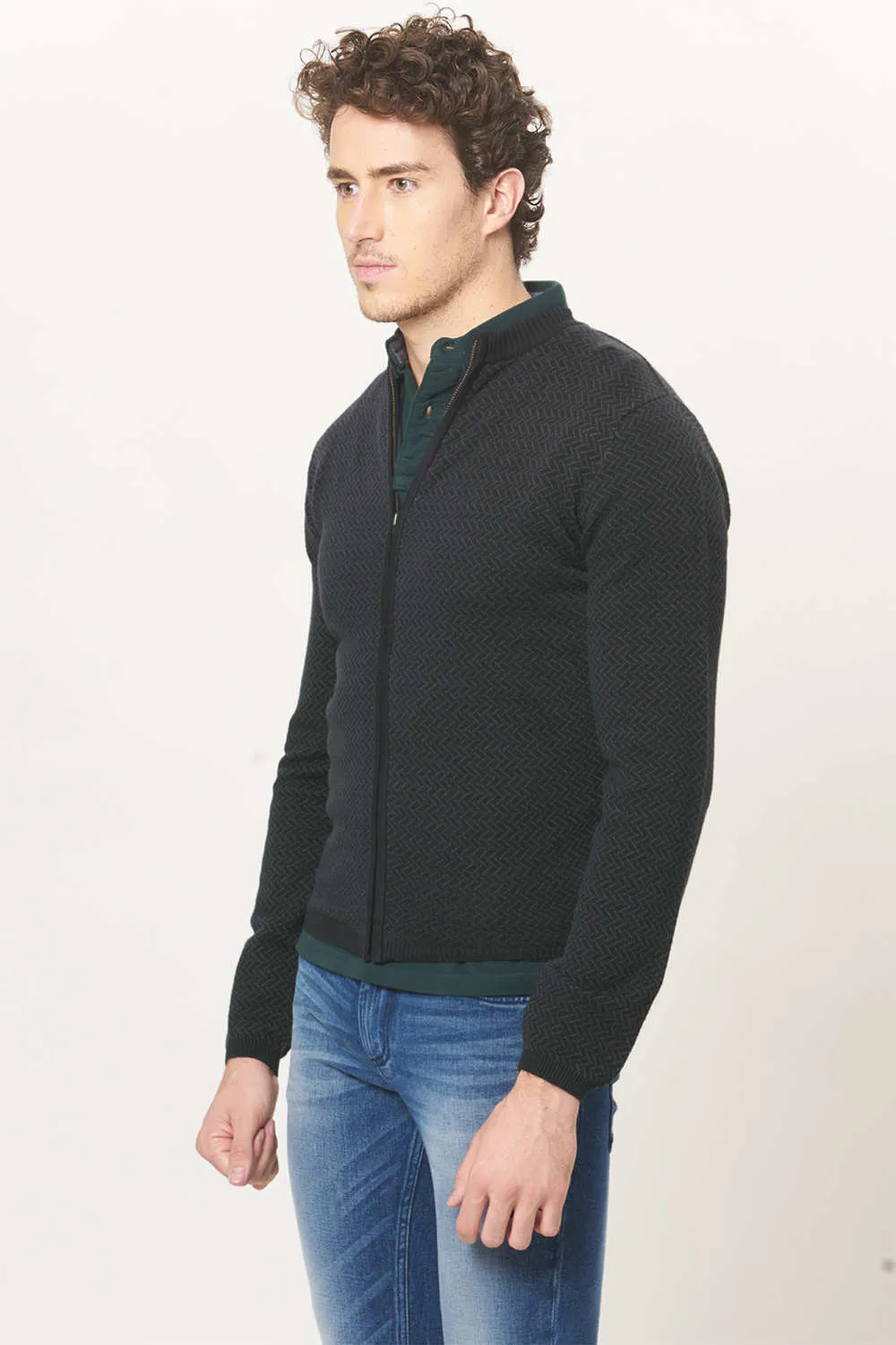 Muscle Fit High Neck Jacket