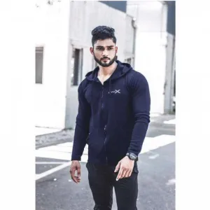 Navy Blue Plain Hoodie - Sale