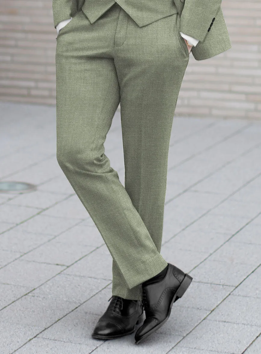 Noble Sage Green Wool Silk Linen Suit