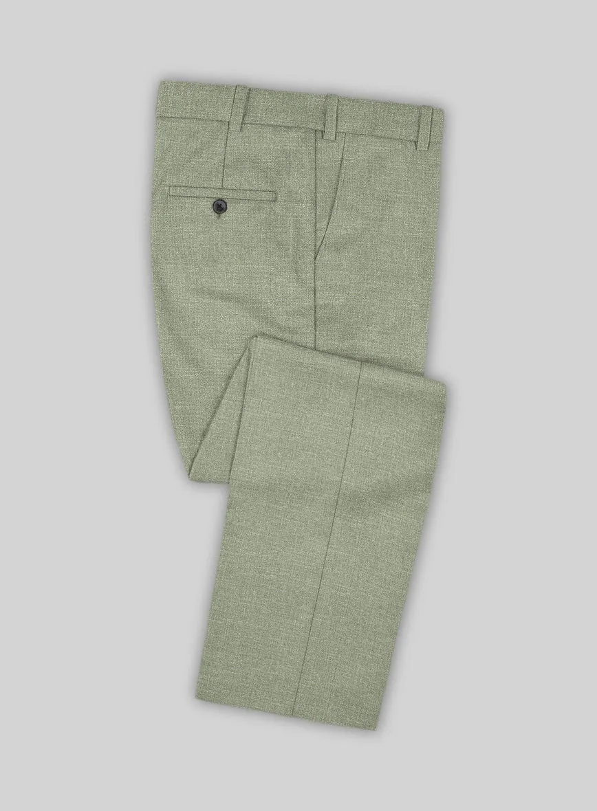 Noble Sage Green Wool Silk Linen Suit