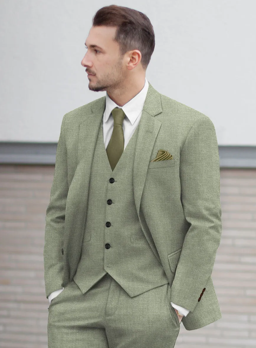 Noble Sage Green Wool Silk Linen Suit