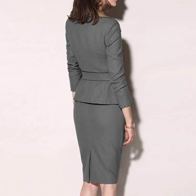 Office Lady Work Blazer Skirt Suits