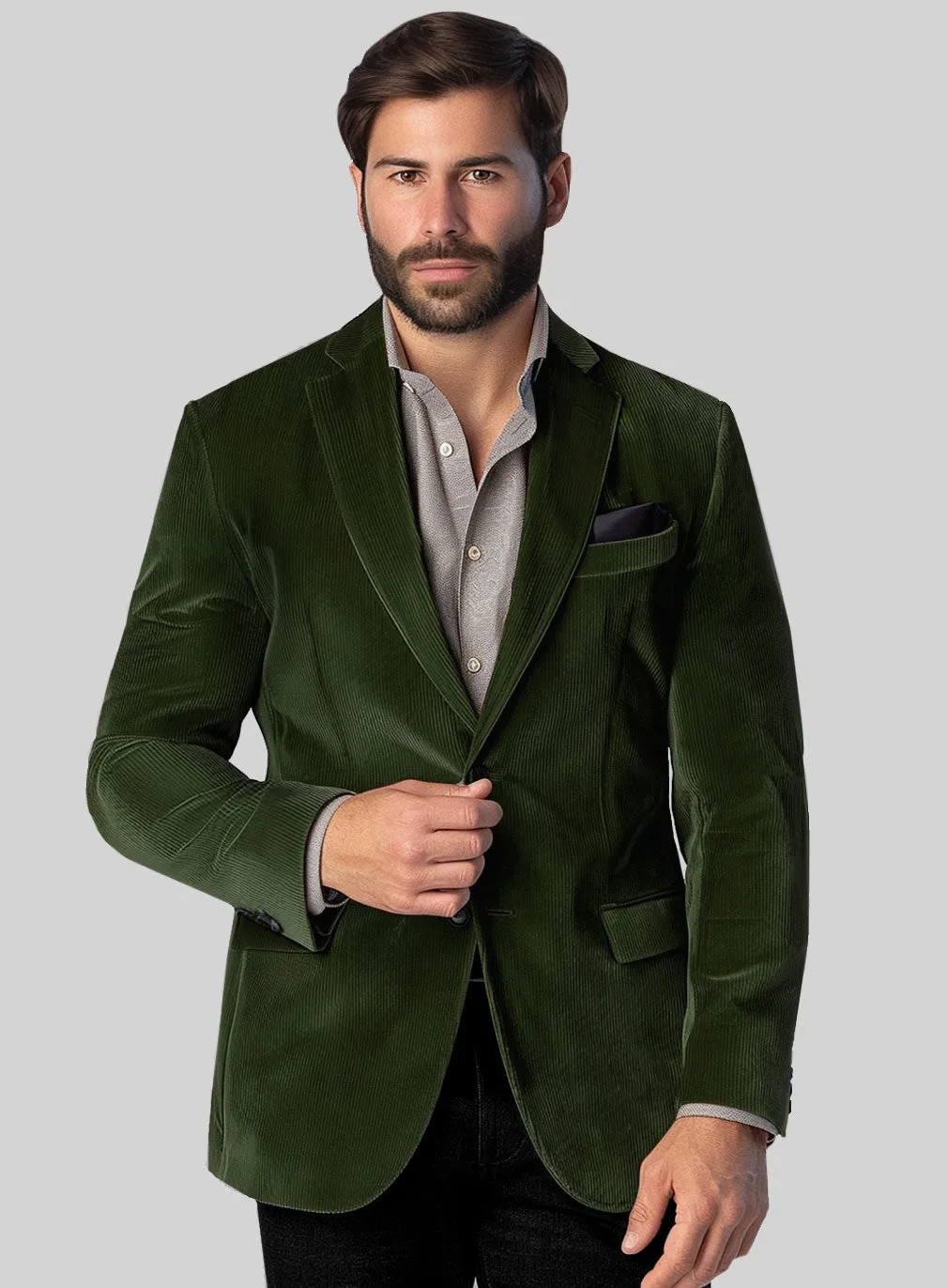 Olive Green Corduroy Suit