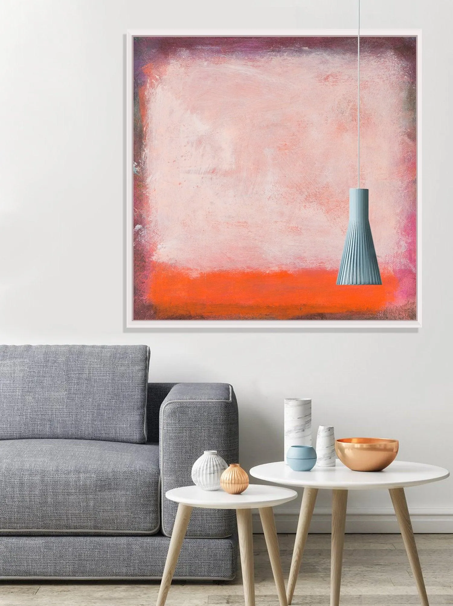 Orange abstract modern art, geometric abstract painting Large Abstract Painting Canvas Minimal orange Birthday Gifts For Men Gift For Her