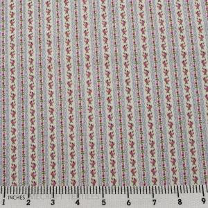 Pink Mini Floral Stripe Cotton Print