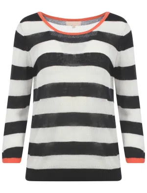 Plum Tree Onassis black striped jumper