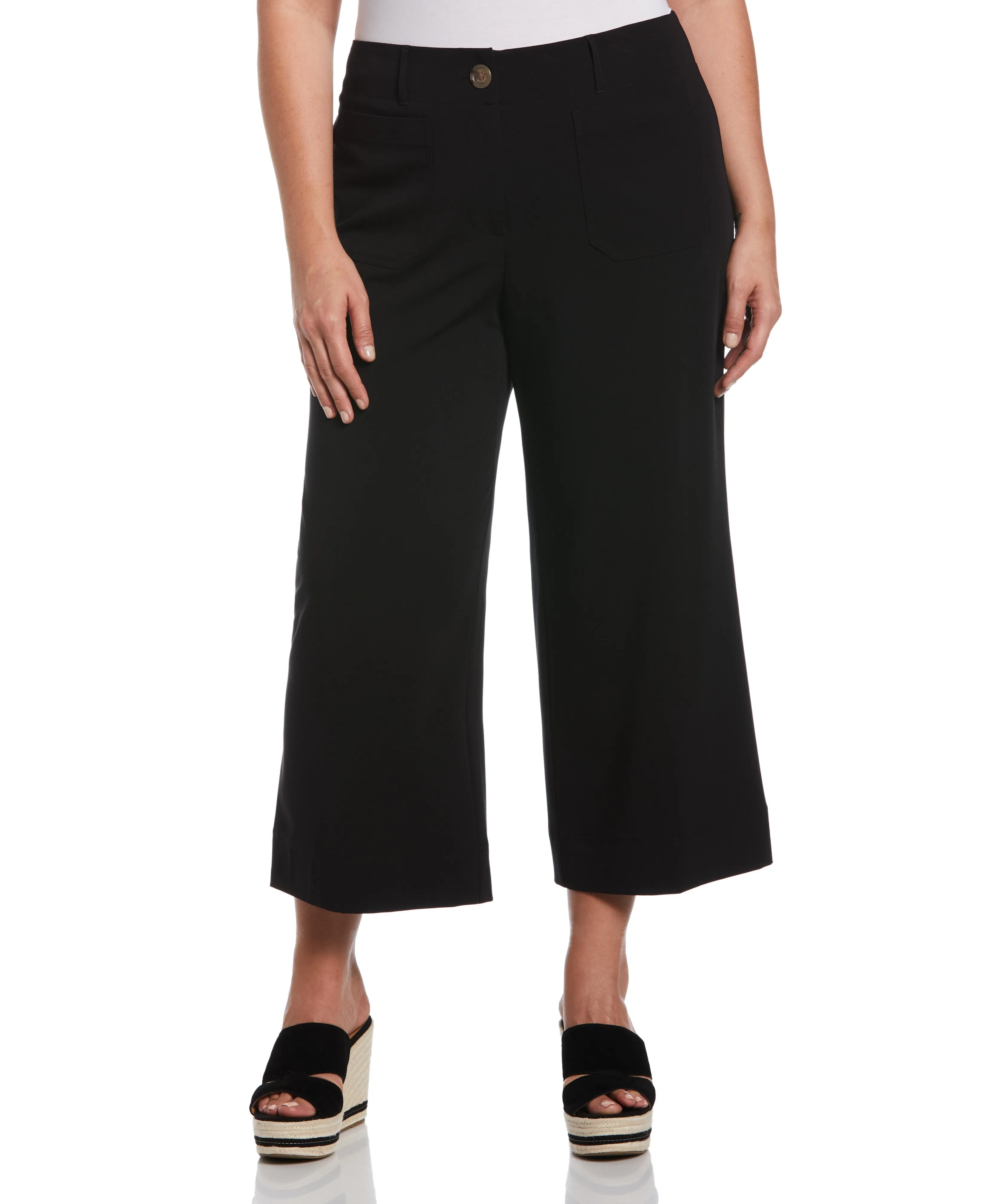 Plus Size Classic Fit Cropped Column Gabardine Ankle Pant