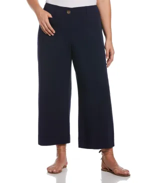 Plus Size Classic Fit Cropped Column Gabardine Ankle Pant