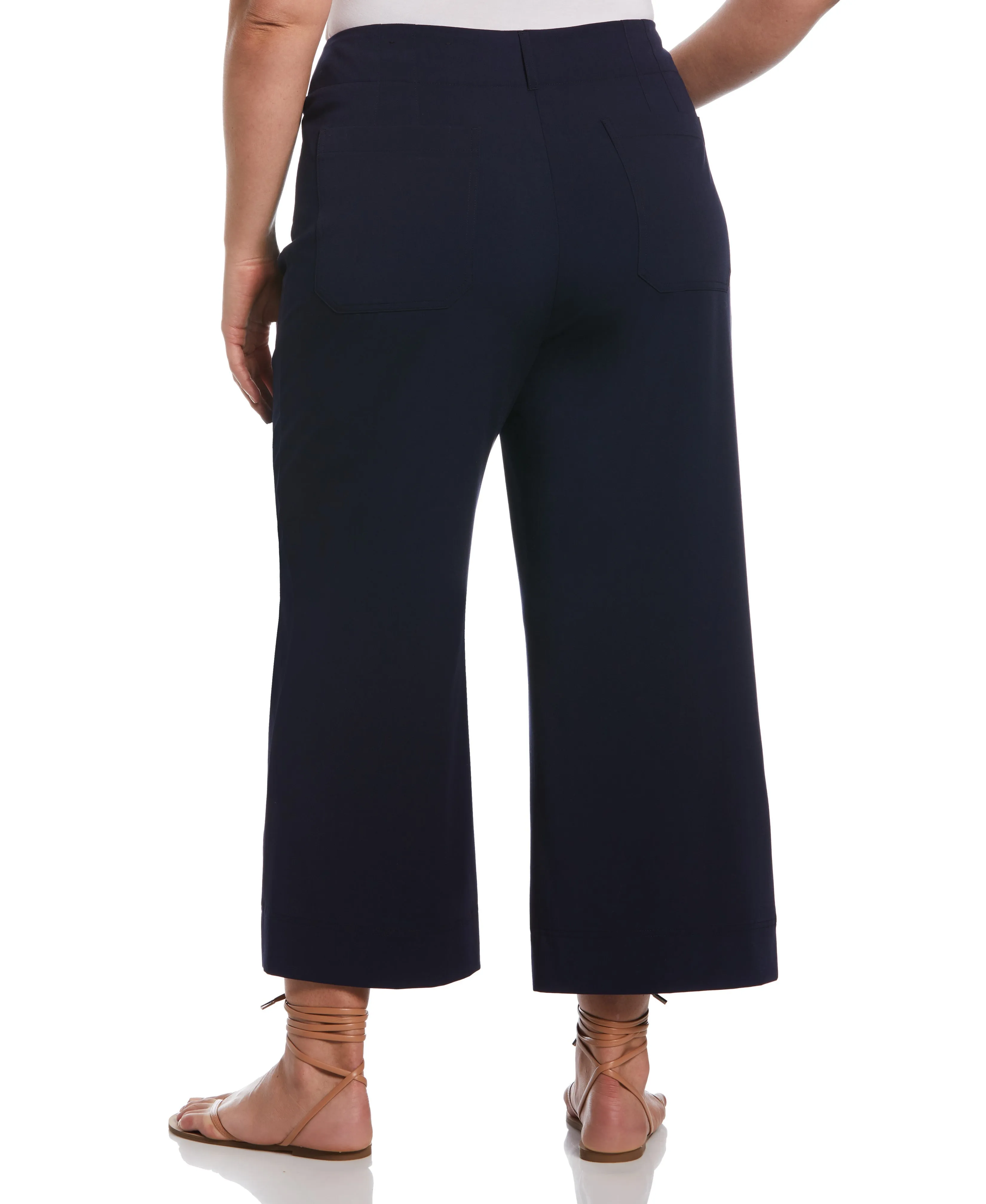 Plus Size Classic Fit Cropped Column Gabardine Ankle Pant