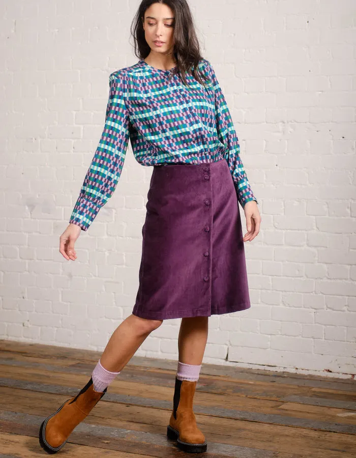 Pretty Vacant Renata Velvet Skirt in Purple