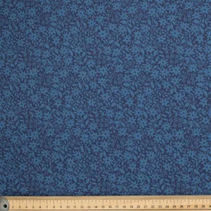 Provence Collection #01 Small Floral Vines on Dark Blue Cotton Prints