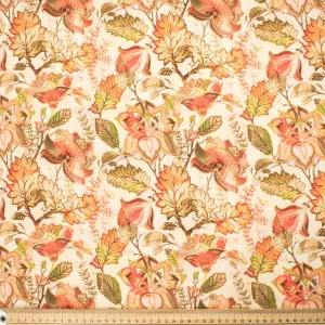 Provence Collection #12 Orange Big Flower on Cream Cotton Prints