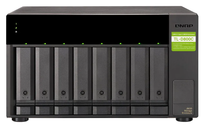 Qnap Tl-D800c - Hard Drive Array - 8 Bays (Sata-600) - Usb 3.2 Gen 2 (External)