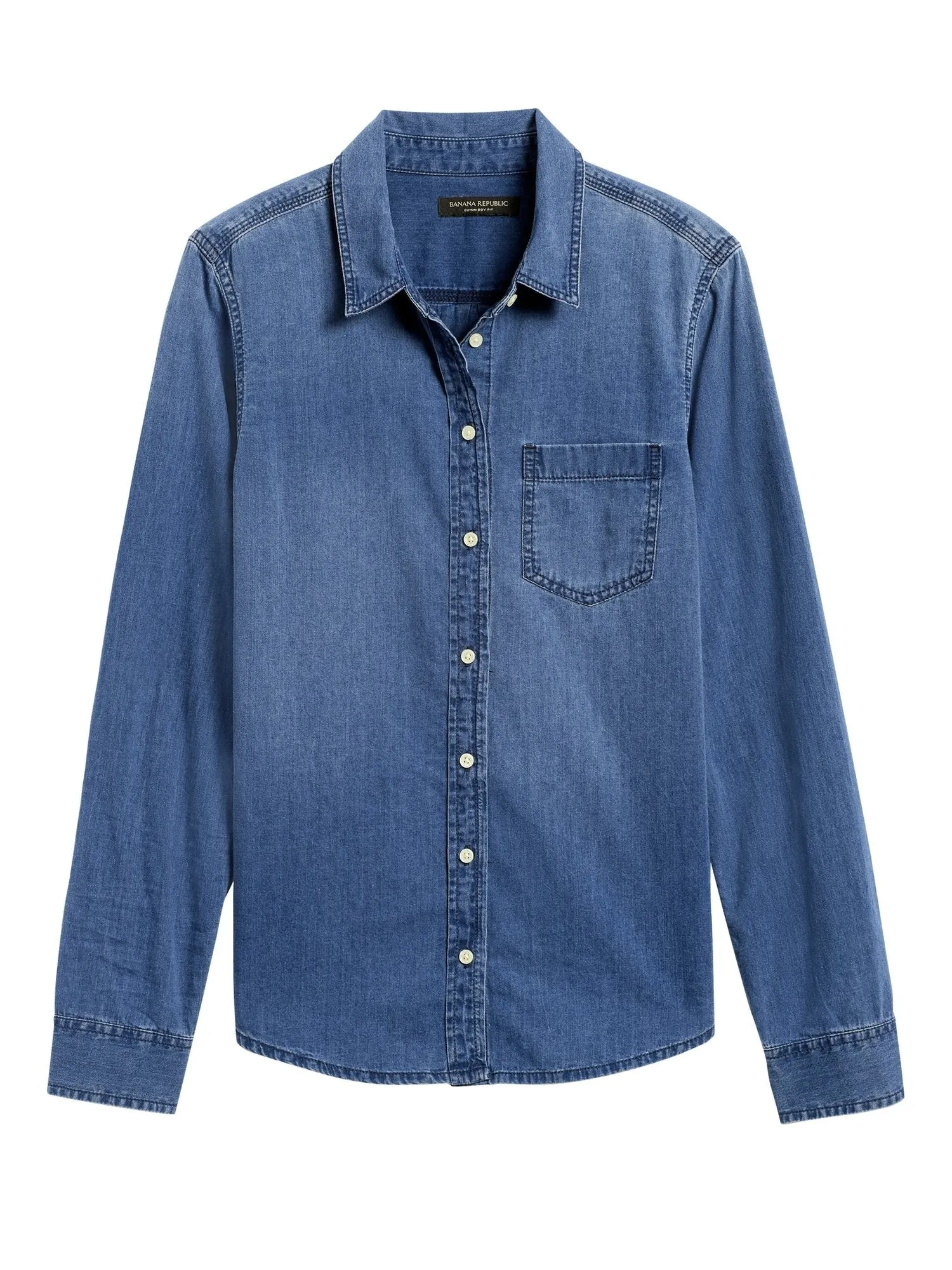 Quinn Straight-Fit Denim Shirt In Denim