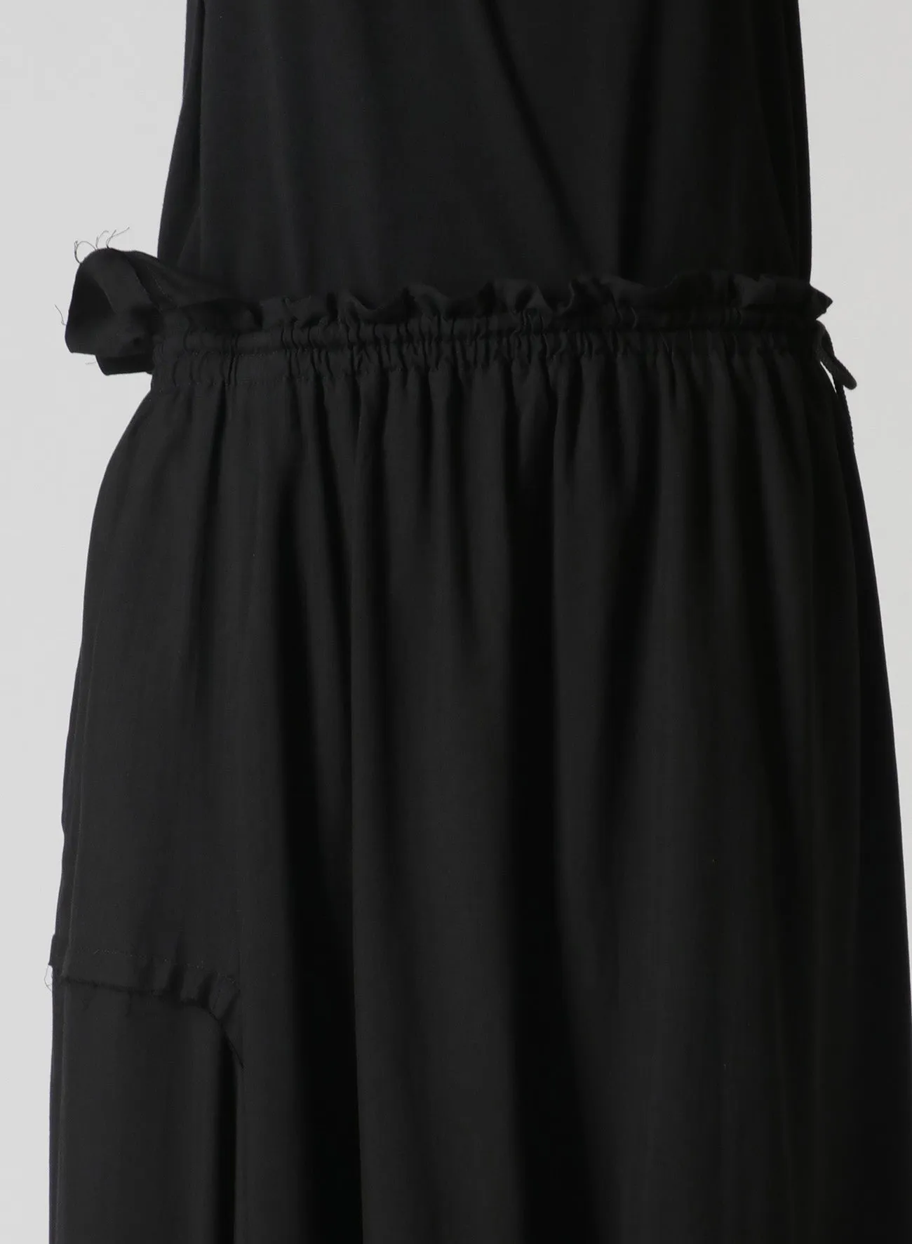 RAYON ASYMMETRIC SKIRT WITH RIGHT SLANTING HEMLINE