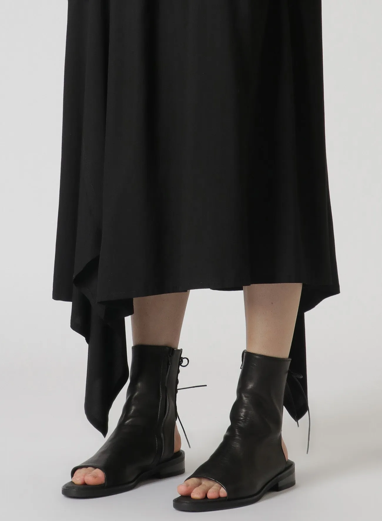 RAYON ASYMMETRIC SKIRT WITH RIGHT SLANTING HEMLINE