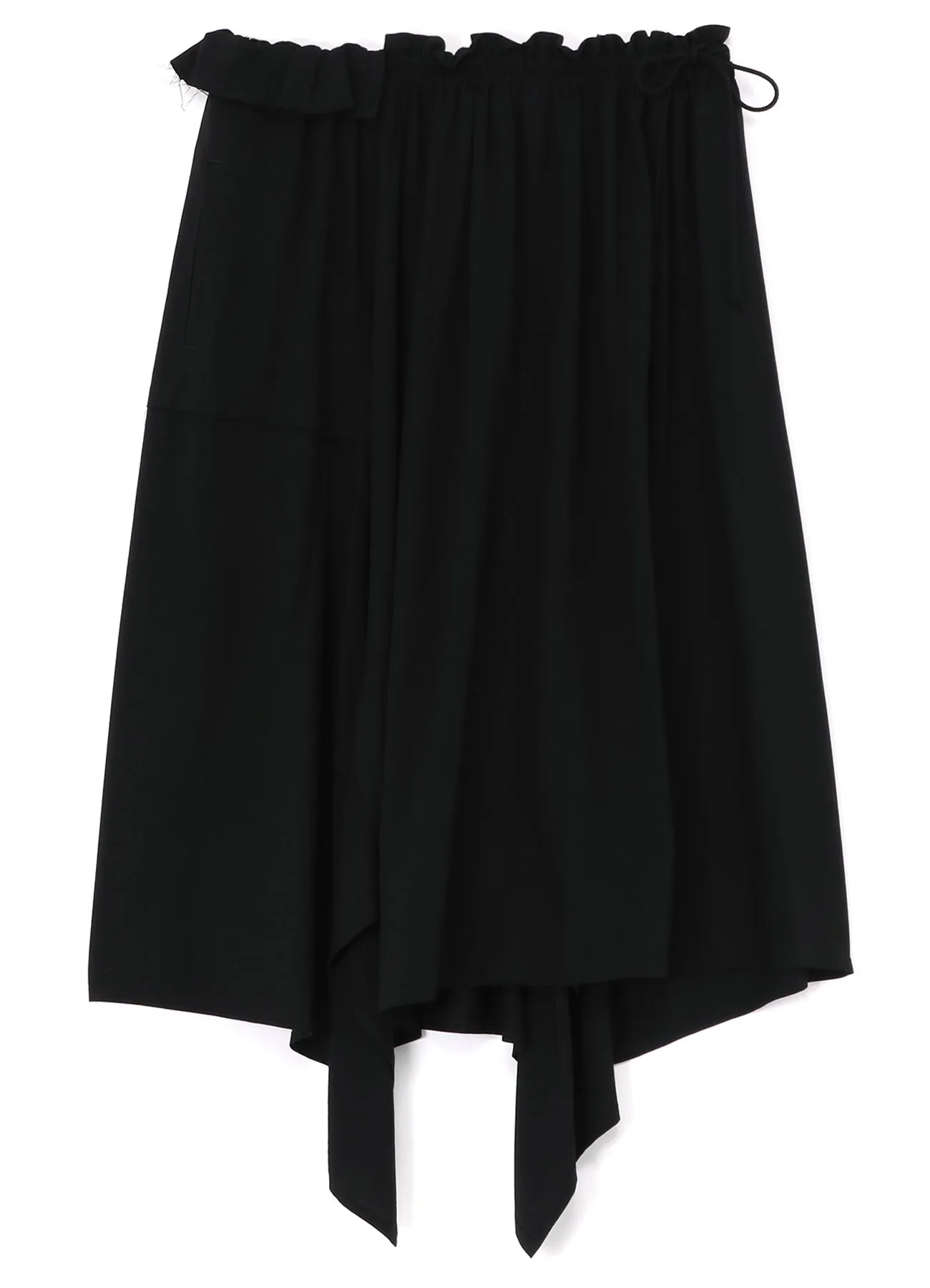 RAYON ASYMMETRIC SKIRT WITH RIGHT SLANTING HEMLINE