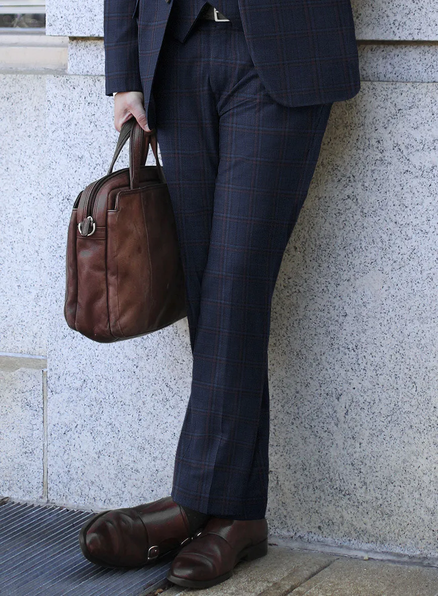 Reda Cinder Blue Checks Wool Suit