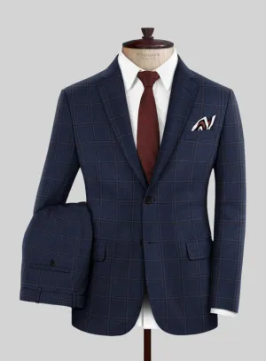 Reda Cinder Blue Checks Wool Suit