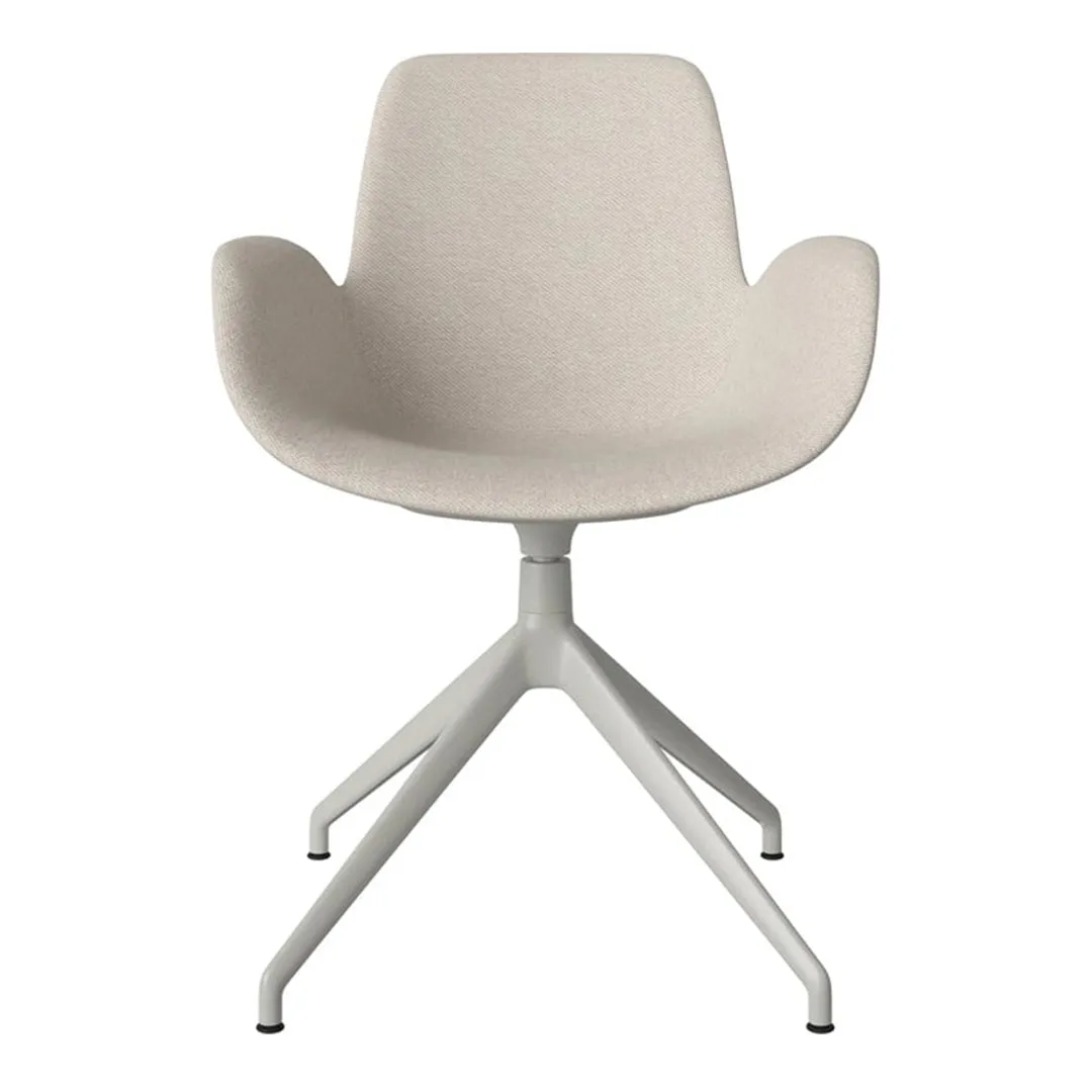 Seed Armchair - Upholstered - 4 - Star Base w/ Gliders - Grey Lacquered Steel