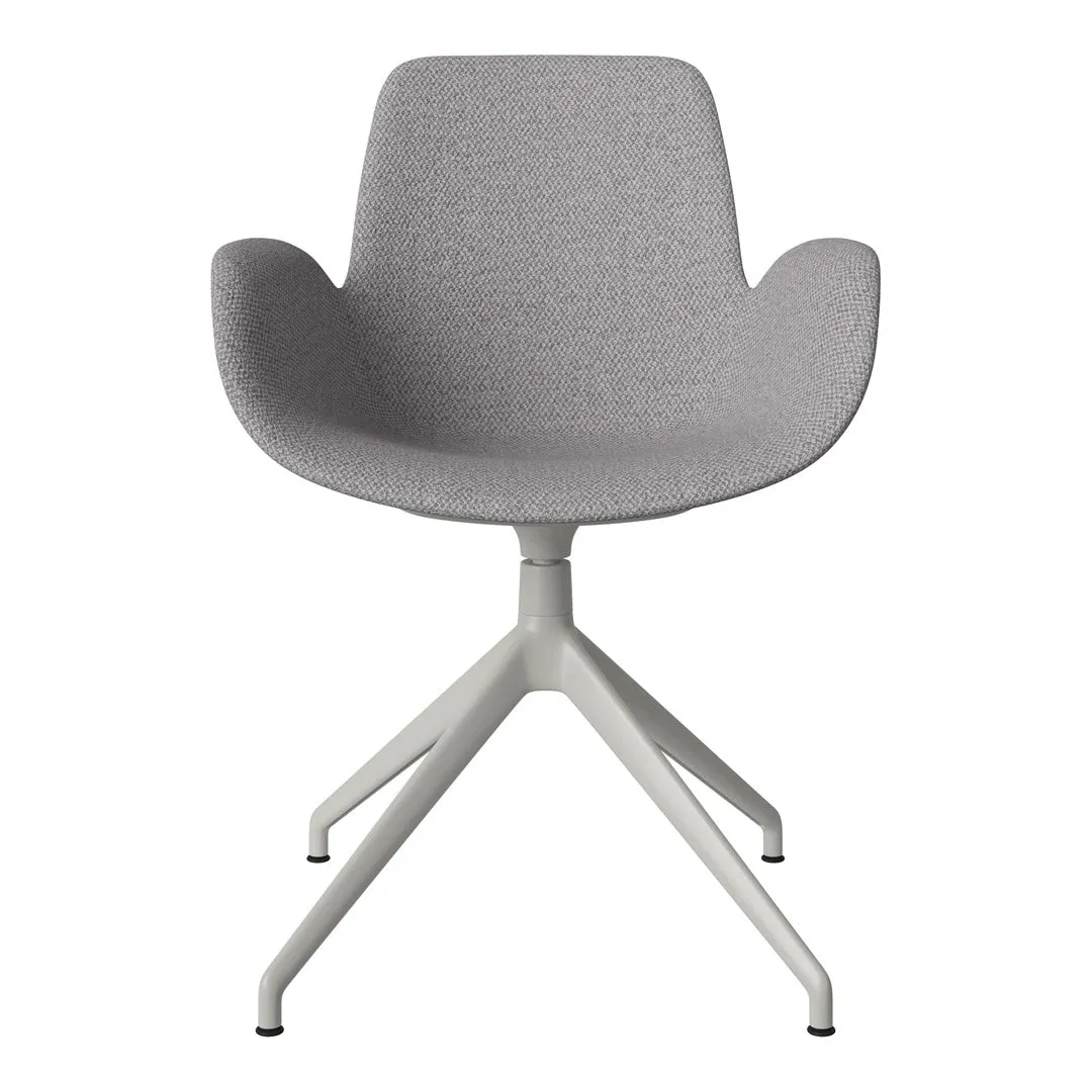 Seed Armchair - Upholstered - 4 - Star Base w/ Gliders - Grey Lacquered Steel