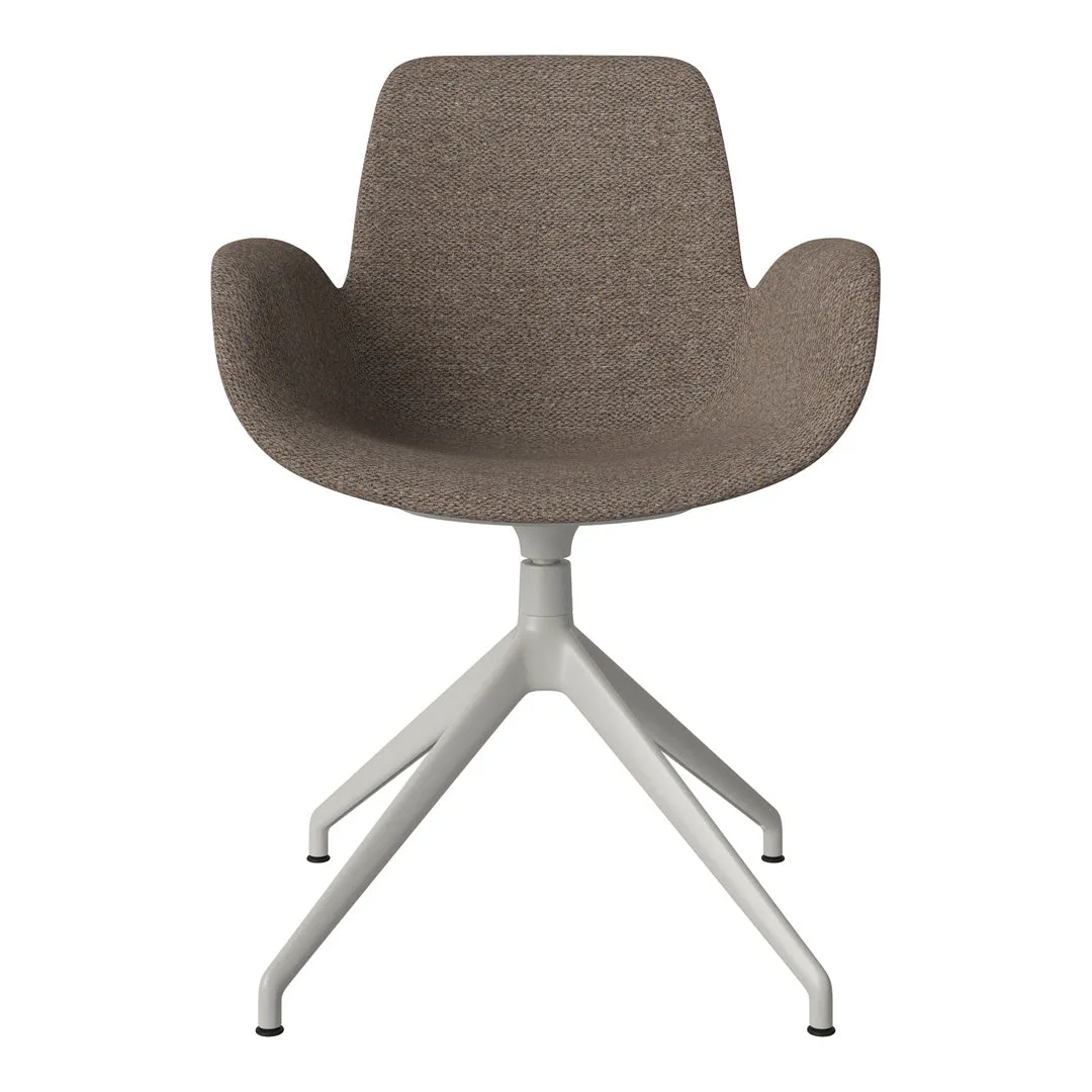 Seed Armchair - Upholstered - 4 - Star Base w/ Gliders - Grey Lacquered Steel