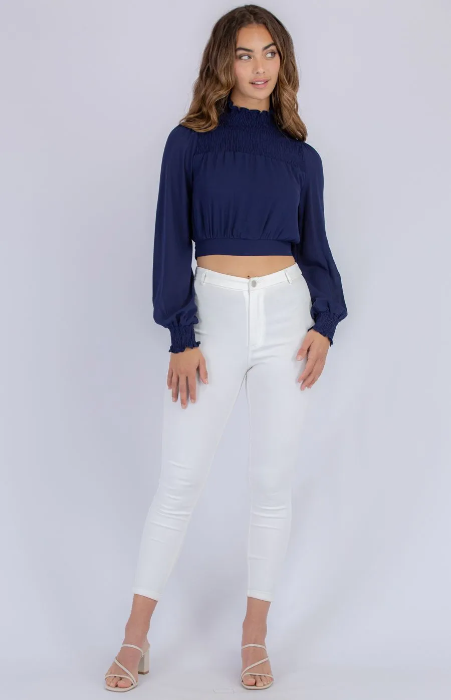 Shirred All rounder Neckline Long Sleeve Top