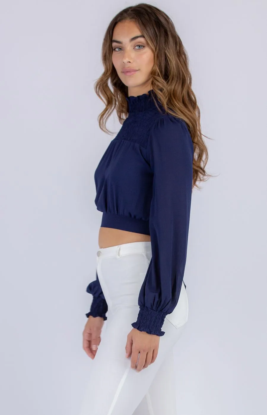 Shirred All rounder Neckline Long Sleeve Top