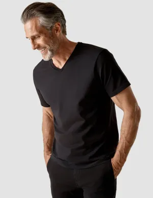 Supima T-shirt Black V-Neck