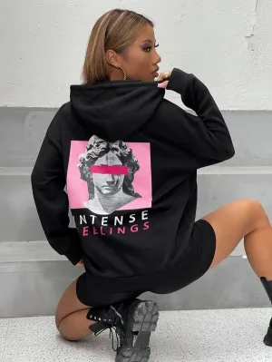 SXV  'INTENSE FEELINGS’ Printed Cool Aesthetic Sweatshirt Hoodie