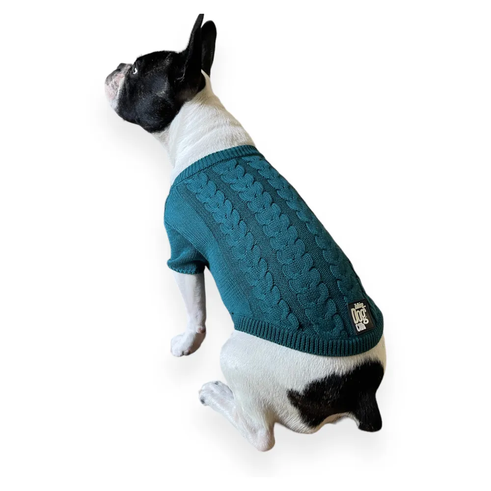 Talking Dog Club Doggy Jumper Sweater for Dogs and Cats (Dark Green)