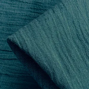 Teal Crinkle Linen