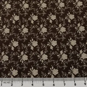 Umber Rose Vines Floral Cotton Print