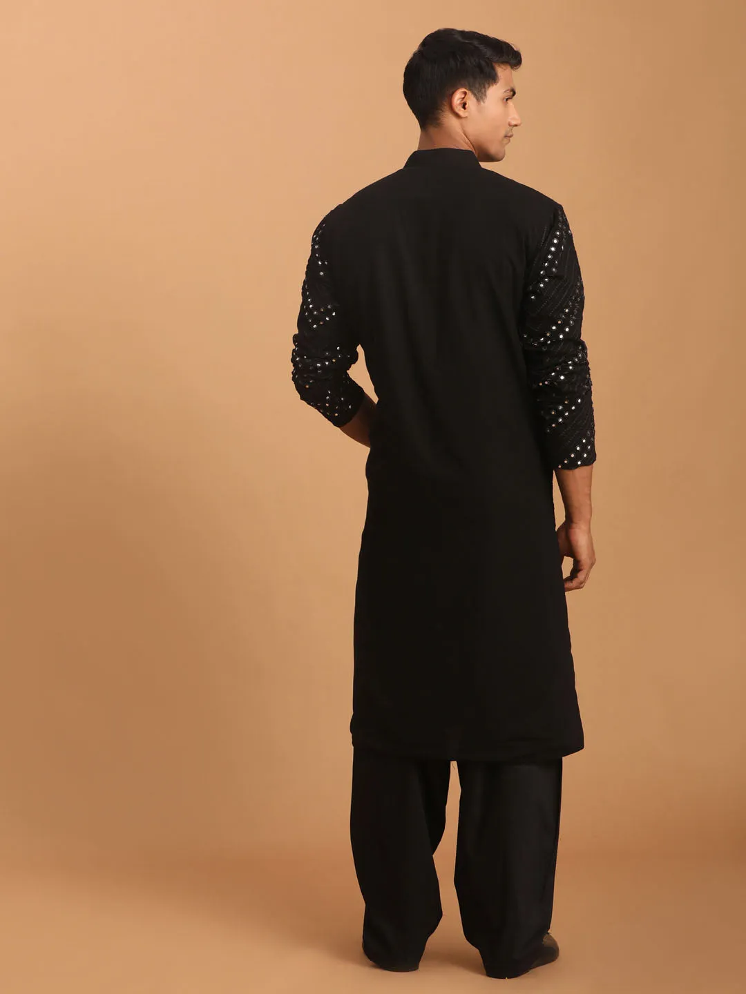 Vastramay Black Mirror Work Kurta Set