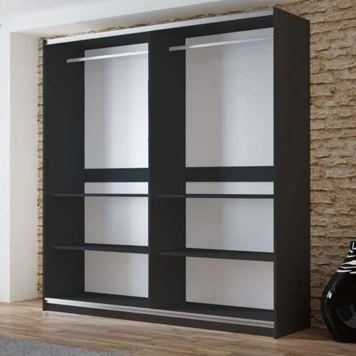 VIGO 200cm Sliding Door Wardrobe Graphite   Mirror