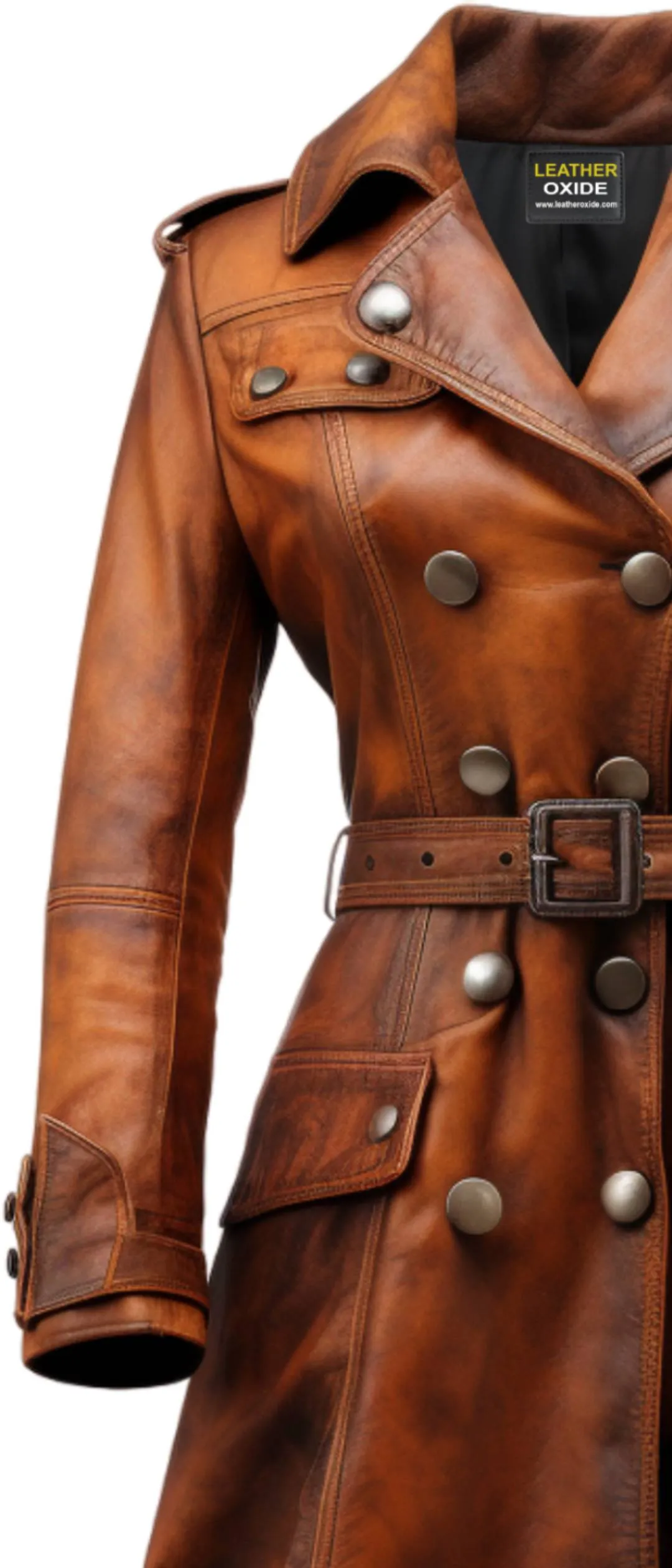 Vintage Leather Coat For Women