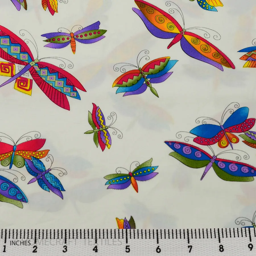 Vivid Dragonflies Cotton Print