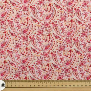 White Medium Paisley Cotton Print