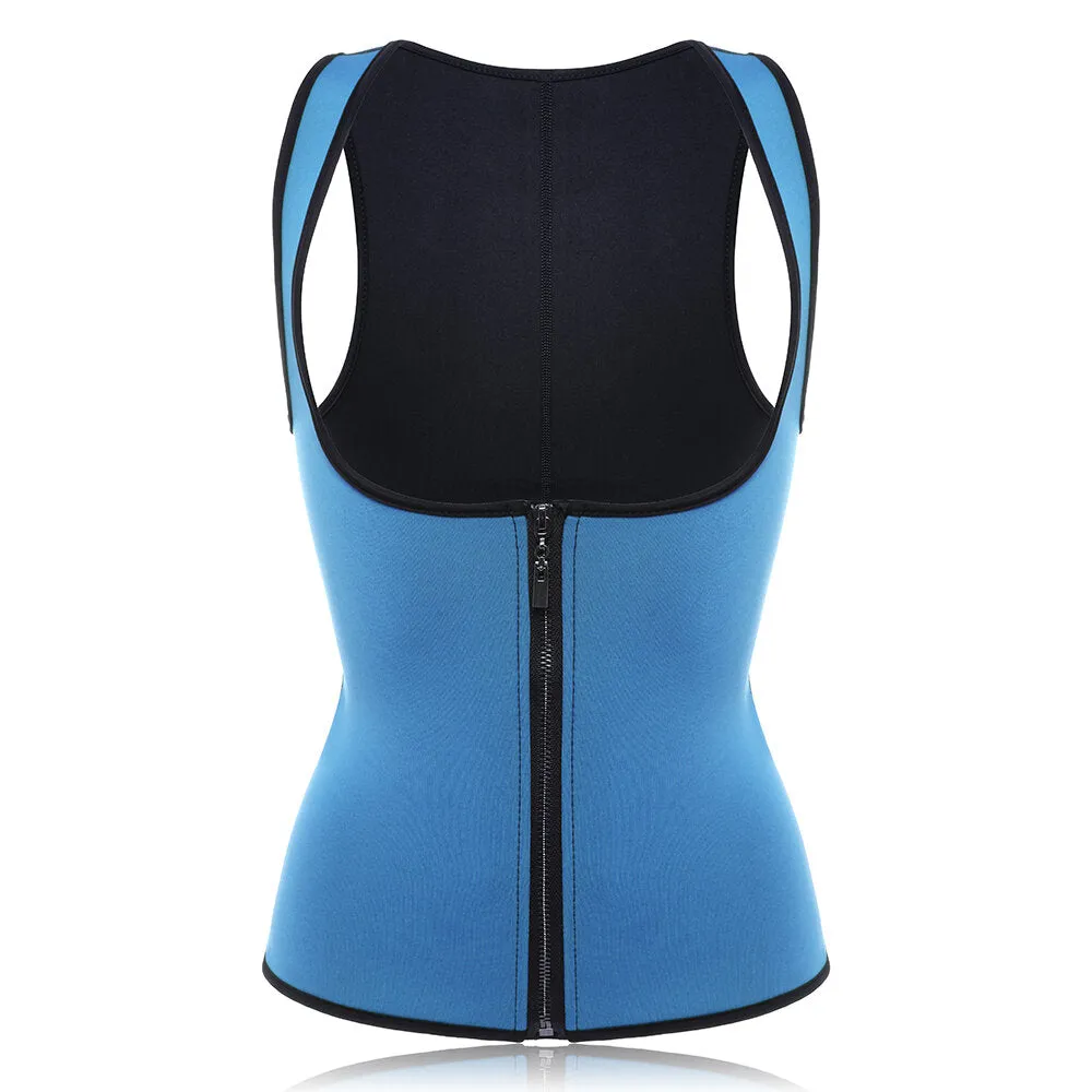 Women Front Zip Sports Trainer Cincher Corset Waist Shapewear Vest Plus Size Polyester Neoprene Vest