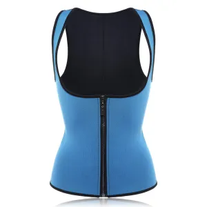 Women Front Zip Sports Trainer Cincher Corset Waist Shapewear Vest Plus Size Polyester Neoprene Vest