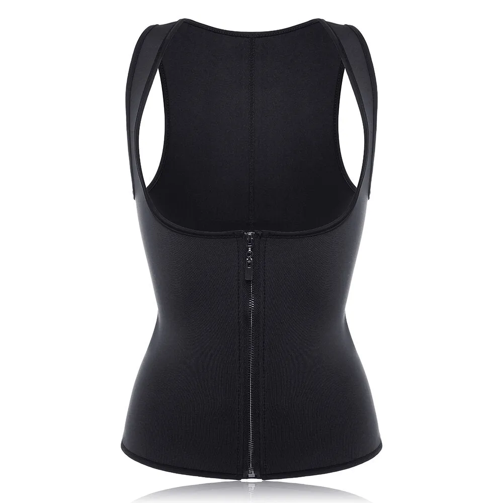 Women Front Zip Sports Trainer Cincher Corset Waist Shapewear Vest Plus Size Polyester Neoprene Vest