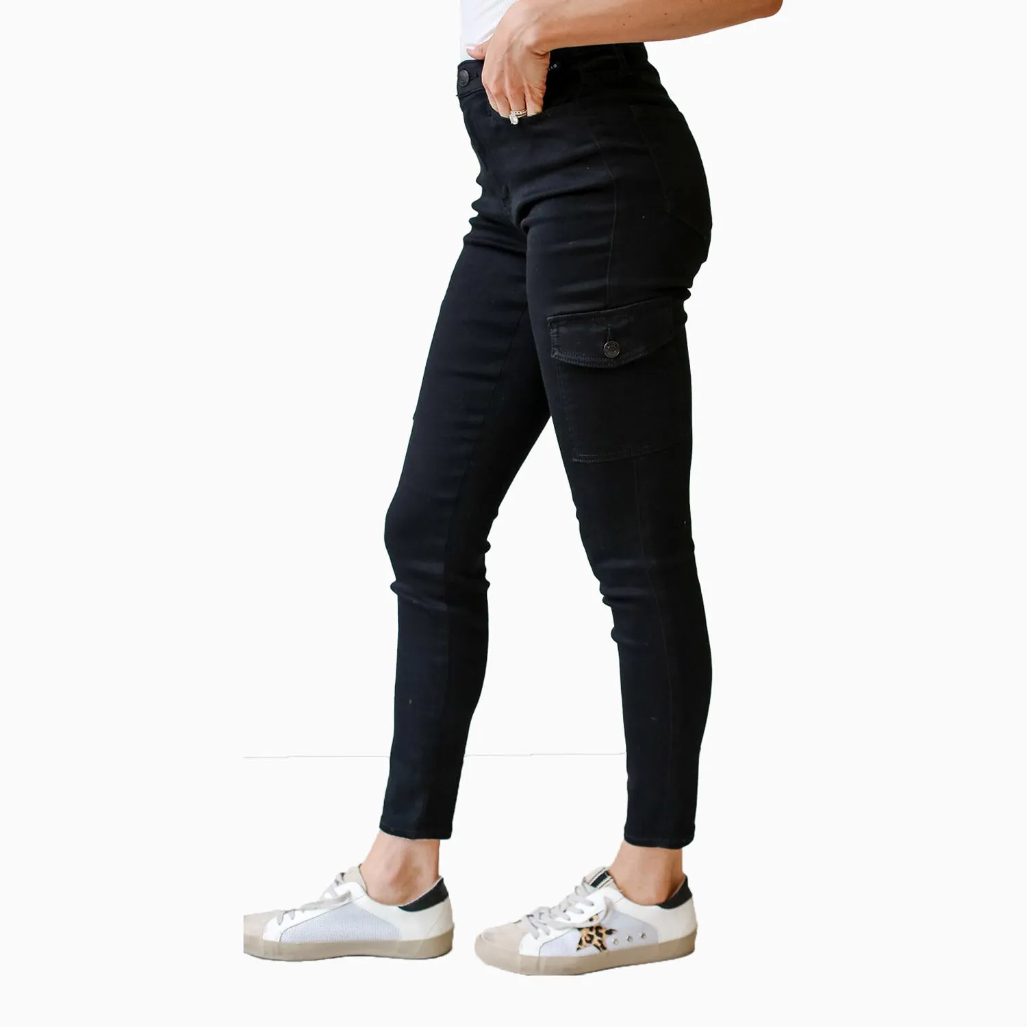 Women's High Rise Cargo Jeggings Denim Pant