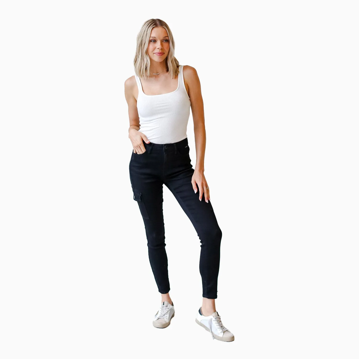 Women's High Rise Cargo Jeggings Denim Pant