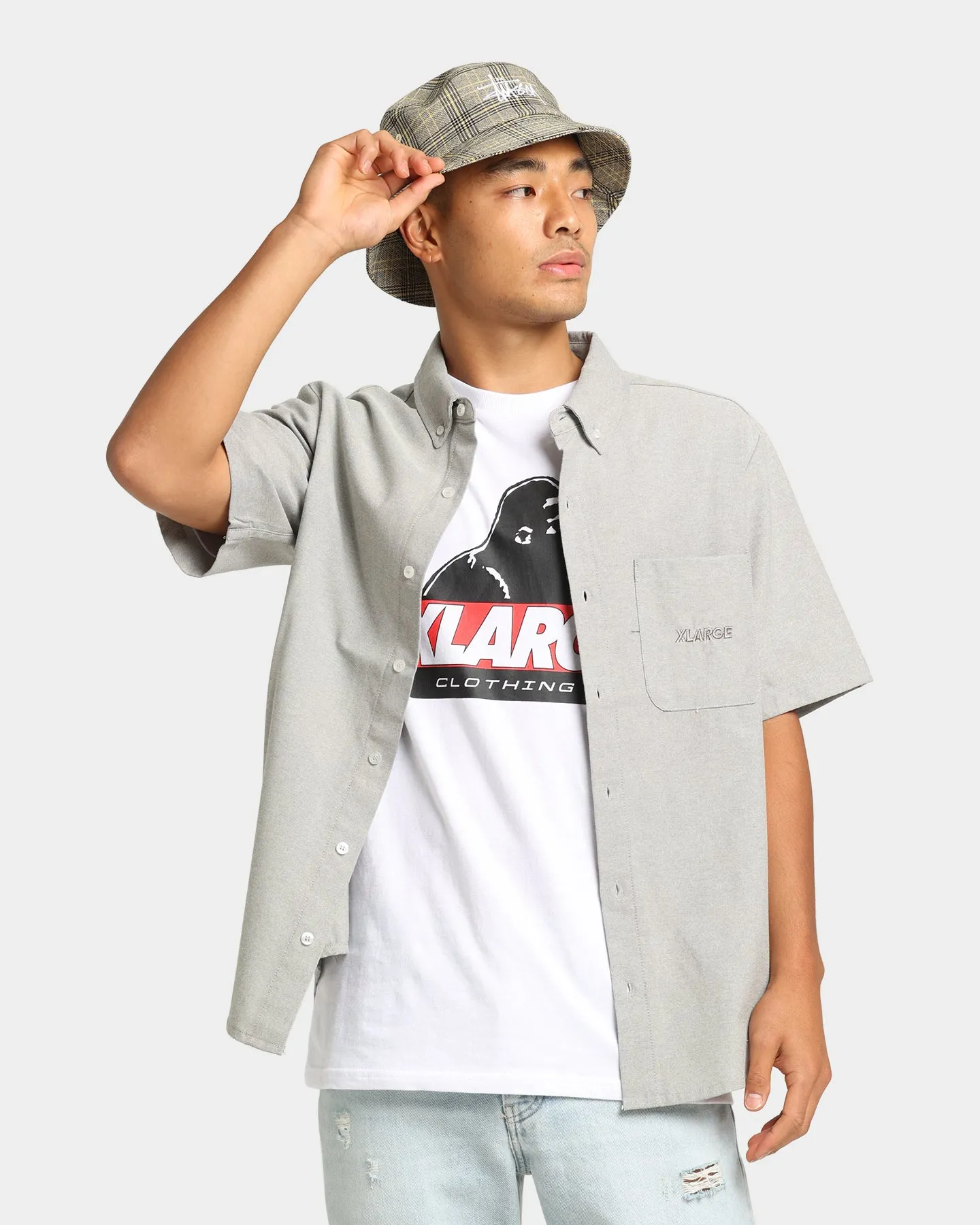 XLARGE 91 Oxford Shirt Light Grey